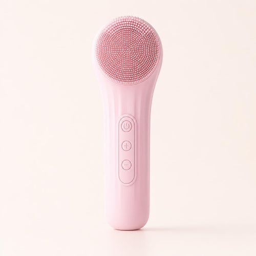 Pink Lumi Skin sonic facial brush, front view